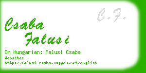 csaba falusi business card